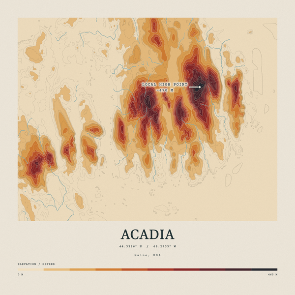 Acadia — Contour Colour print in Ember & Ochre (square)