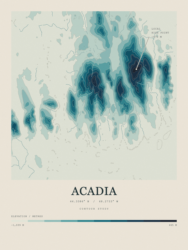Acadia — Contour Colour print in Fjord