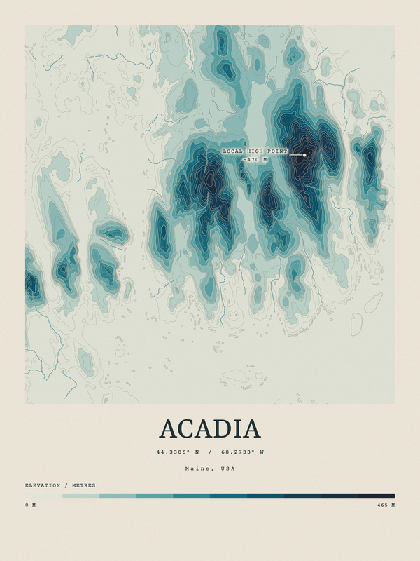 Acadia — Contour Colour print in Fjord
