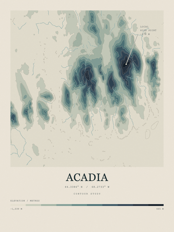 Acadia — Contour Colour print in Graphite