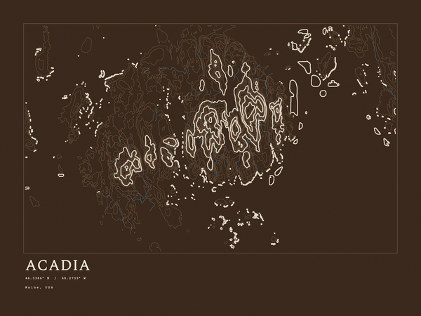 Acadia — Ink print in Atlas Dark (landscape)