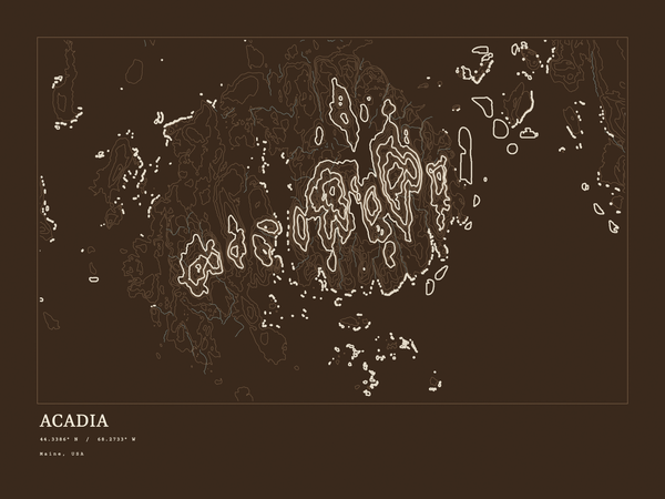 Acadia — Ink print in Atlas Dark (landscape)