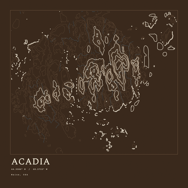 Acadia — Ink print in Atlas Dark (square)