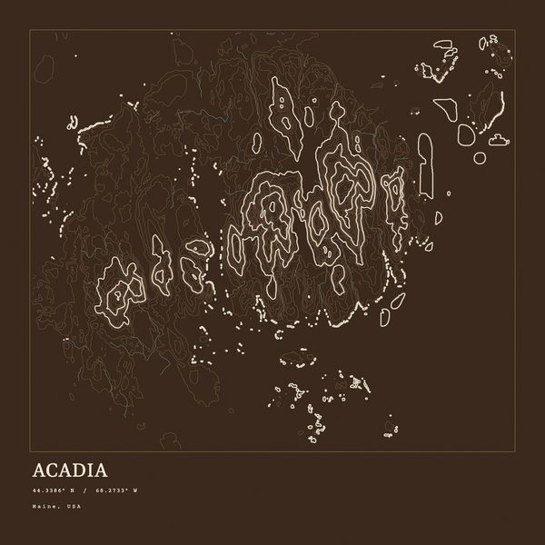 Acadia — Ink print in Atlas Dark (square)