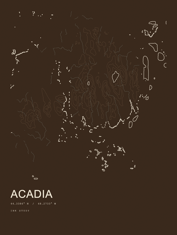 Acadia — Ink print in Atlas Dark