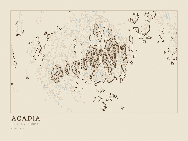 Acadia — Ink print in Atlas Light (landscape)