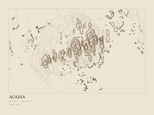 Acadia — Ink print in Atlas Light (landscape)