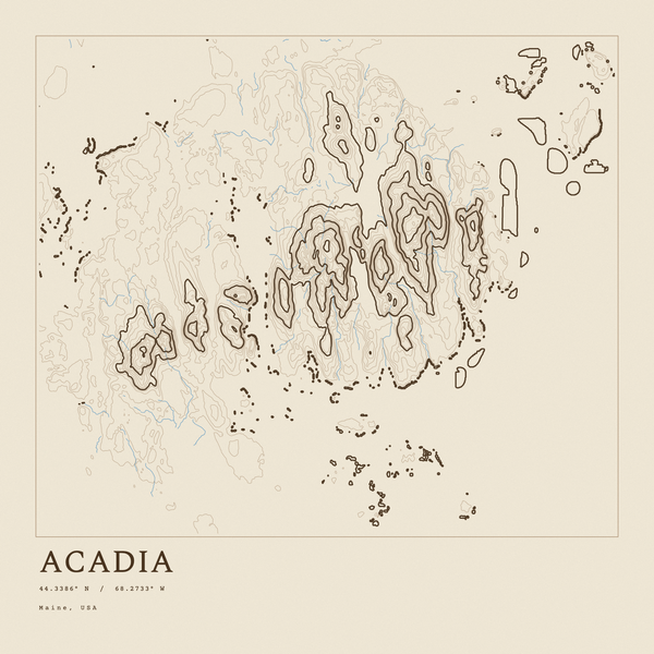 Acadia — Ink print in Atlas Light (square)