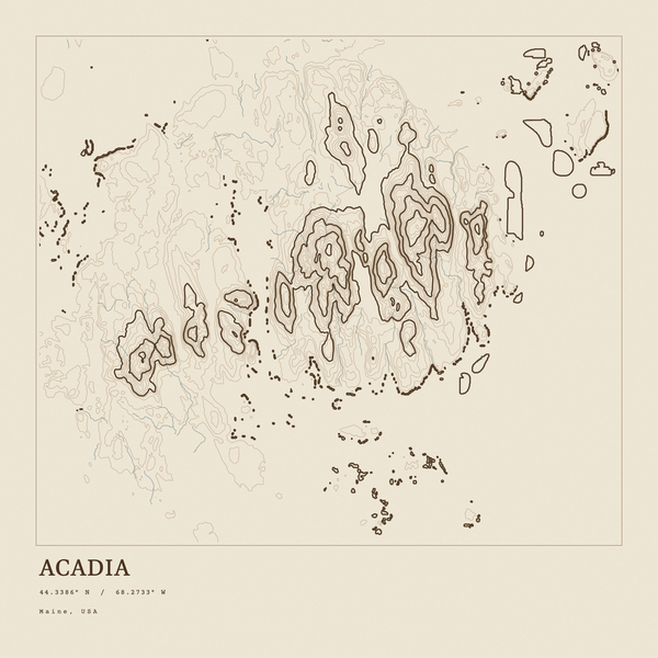 Acadia — Ink print in Atlas Light (square)