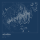 Acadia — Ink print in Blueprint Dark (square)