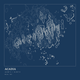 Acadia — Ink print in Blueprint Dark (square)