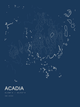 Acadia — Ink print in Blueprint Dark