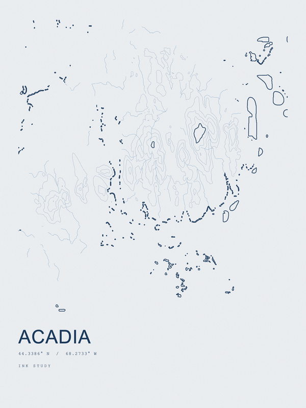 Acadia — Ink print in Blueprint Light