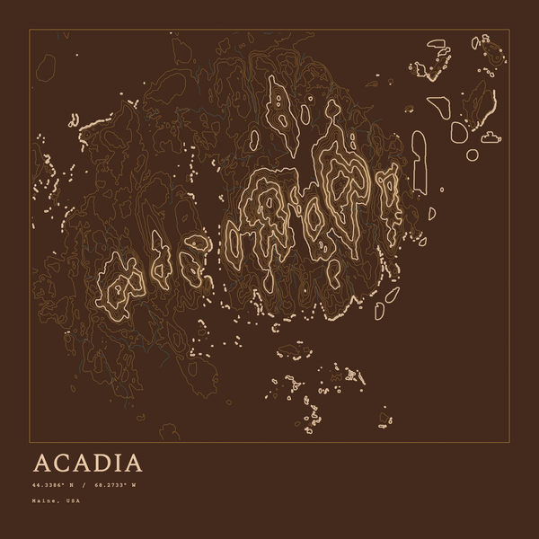 Acadia — Ink print in Desert Dark (square)