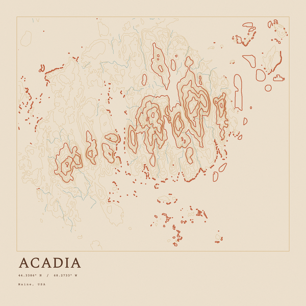 Acadia — Ink print in Desert Light (square)