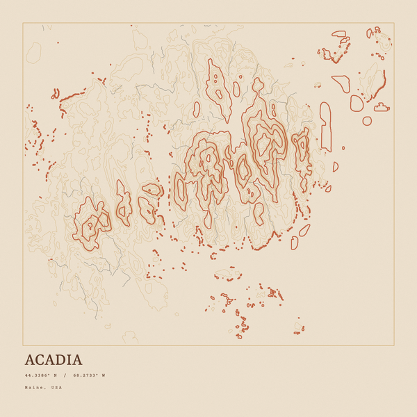 Acadia — Ink print in Desert Light (square)