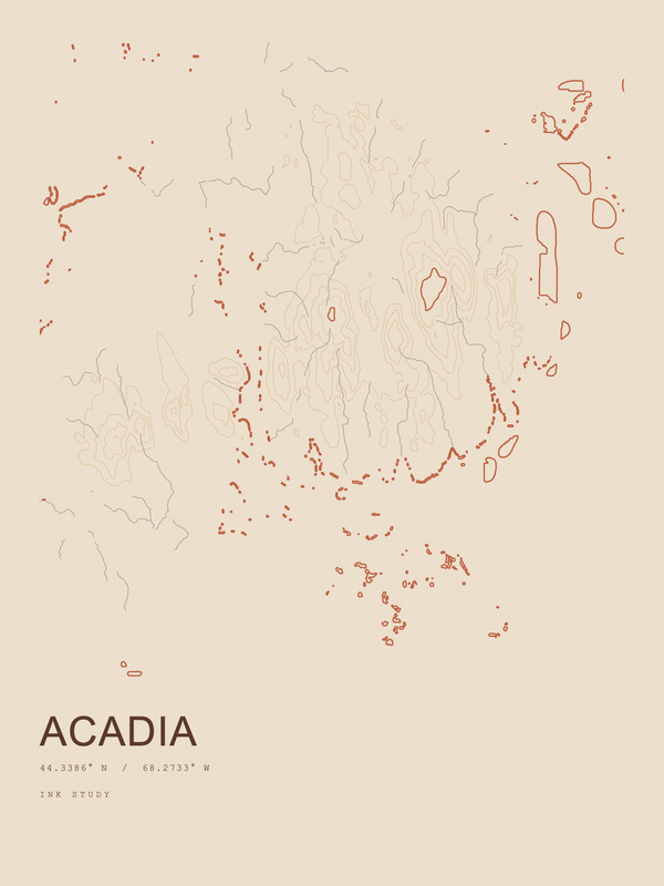 Acadia — Ink print in Desert Light