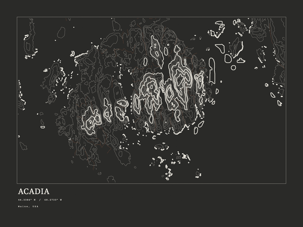 Acadia — Ink print in Ink Dark (landscape)
