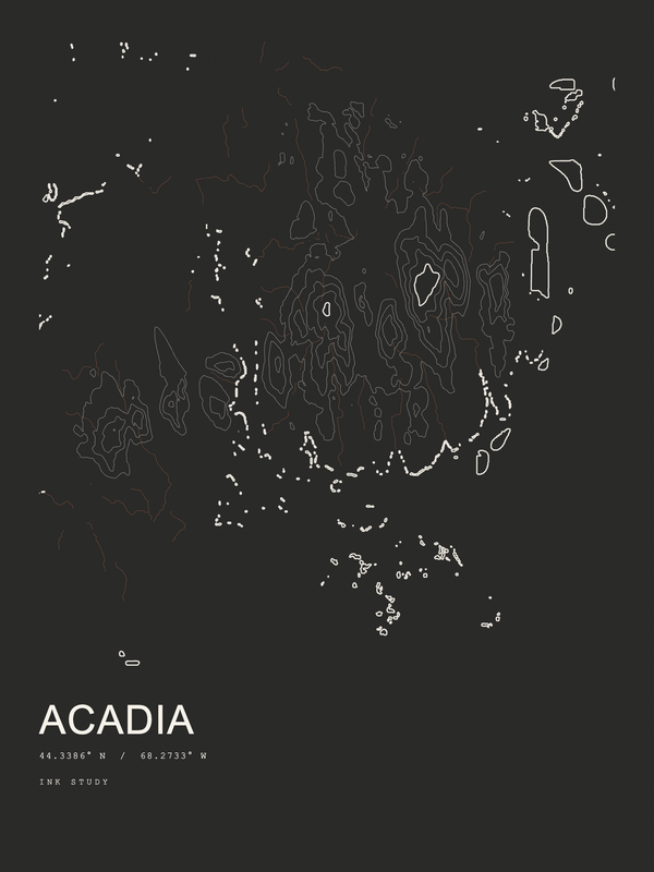 Acadia — Ink print in Ink Dark