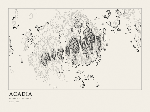 Acadia — Ink print in Ink Light (landscape)