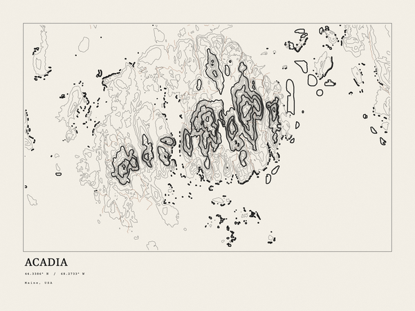 Acadia — Ink print in Ink Light (landscape)