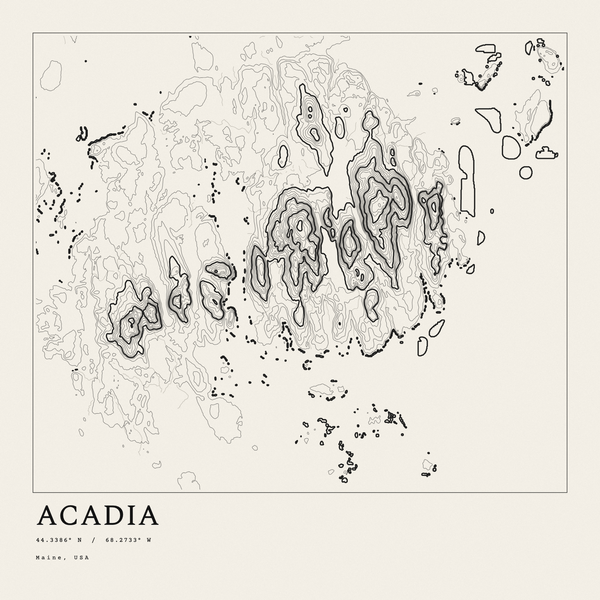Acadia — Ink print in Ink Light (square)