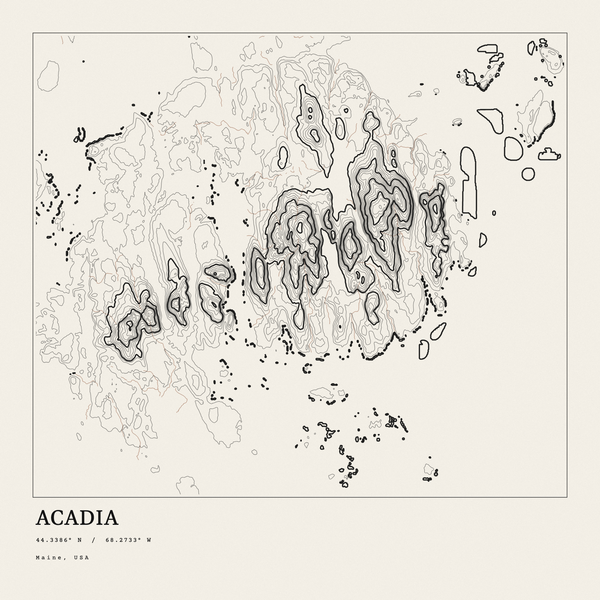 Acadia — Ink print in Ink Light (square)