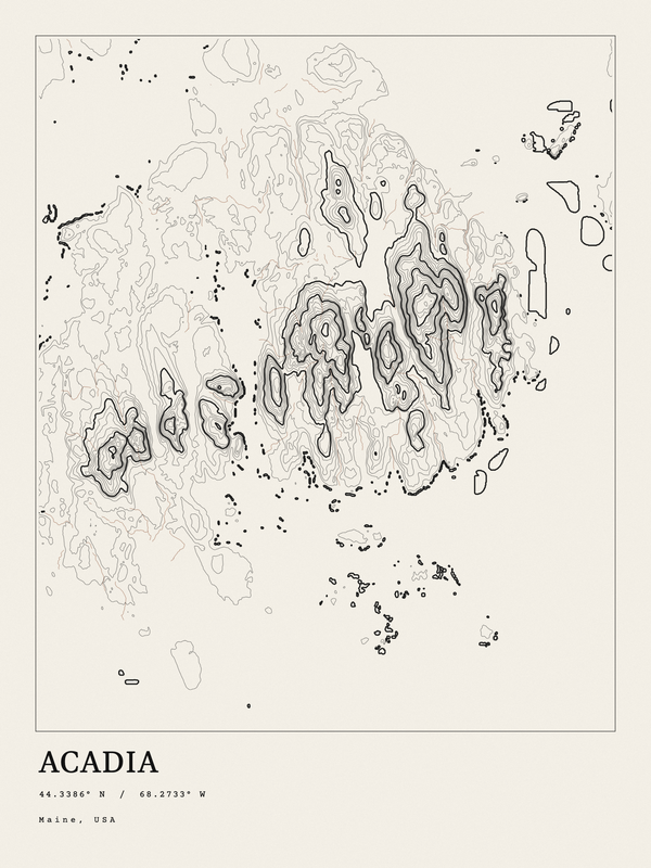 Acadia — Ink print in Ink Light