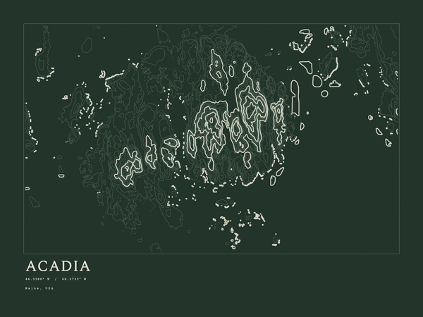 Acadia — Ink print in Ranger Dark (landscape)