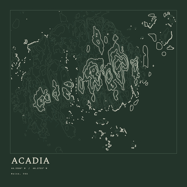 Acadia — Ink print in Ranger Dark (square)
