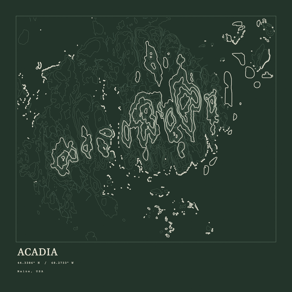Acadia — Ink print in Ranger Dark (square)