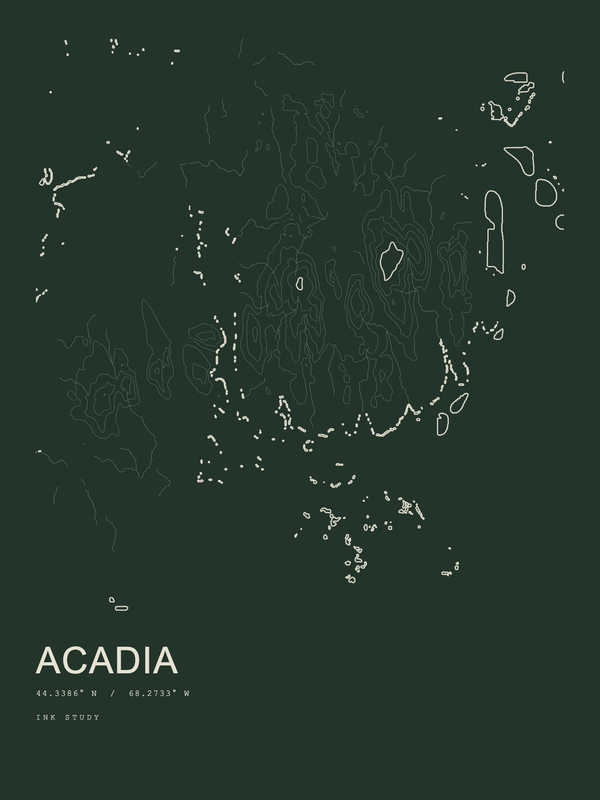 Acadia — Ink print in Ranger Dark