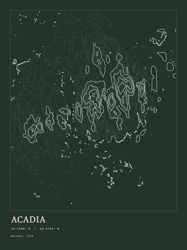 Acadia — Ink print in Ranger Dark