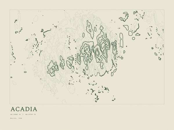 Acadia — Ink print in Ranger Light (landscape)