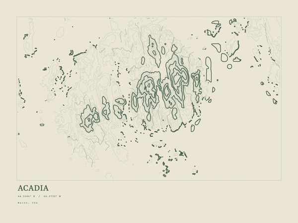 Acadia — Ink print in Ranger Light (landscape)
