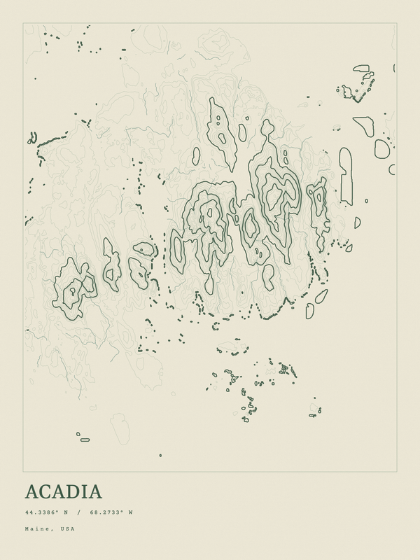 Acadia — Ink print in Ranger Light