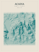 Acadia — Red Relief print in Alpine Teal