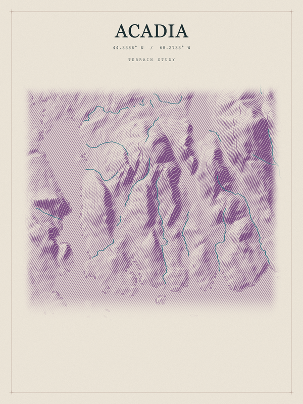 Acadia — Red Relief print in Plum & Clay