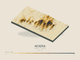 Acadia — Terrain Relief print in Saffron & Slate (landscape)
