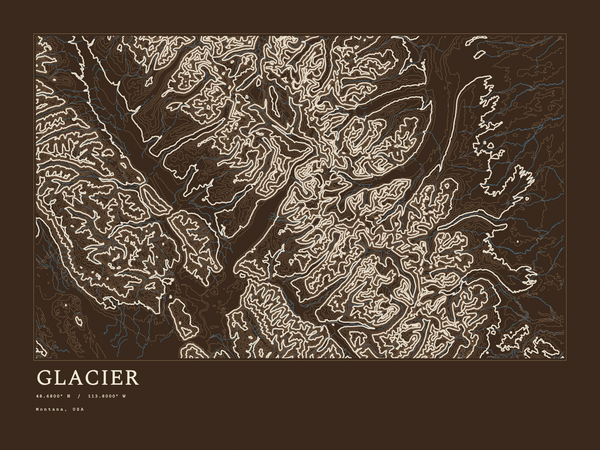 Glacier — Ink print in Atlas Dark (landscape)
