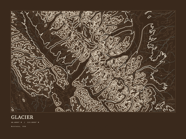Glacier — Ink print in Atlas Dark (landscape)