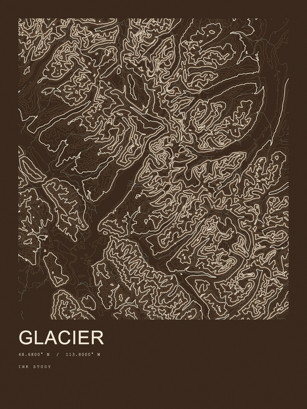 Glacier — Ink print in Atlas Dark