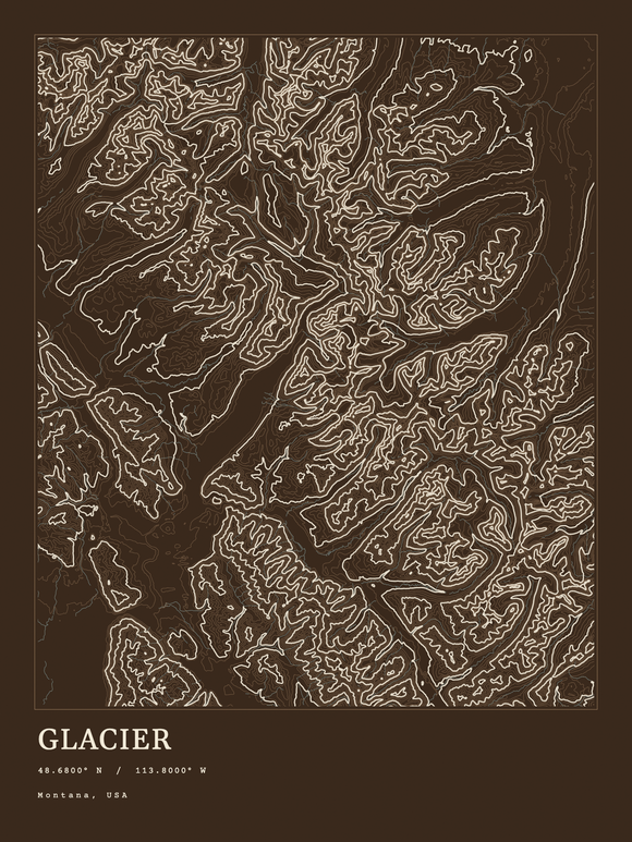 Glacier — Ink print in Atlas Dark