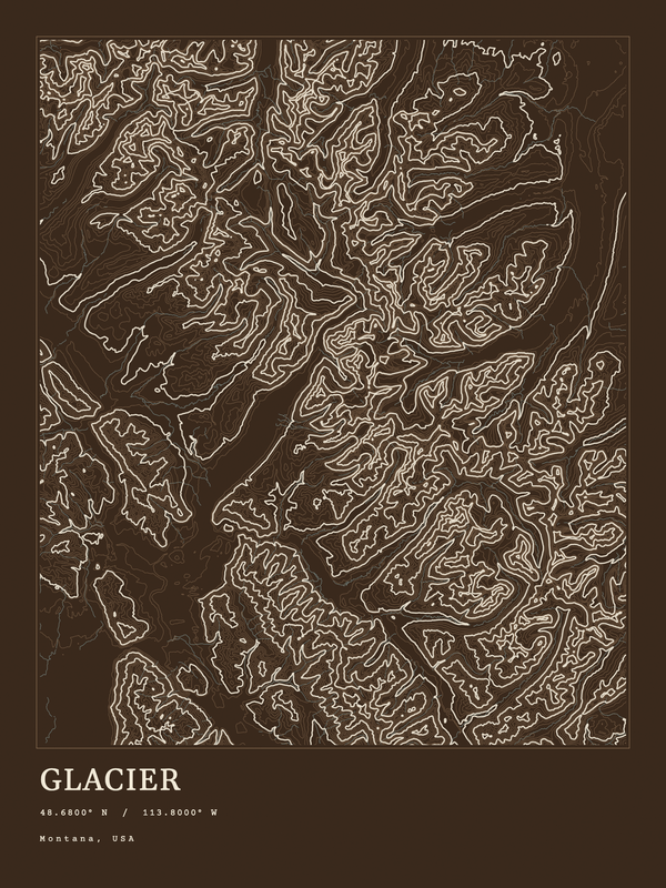 Glacier — Ink print in Atlas Dark