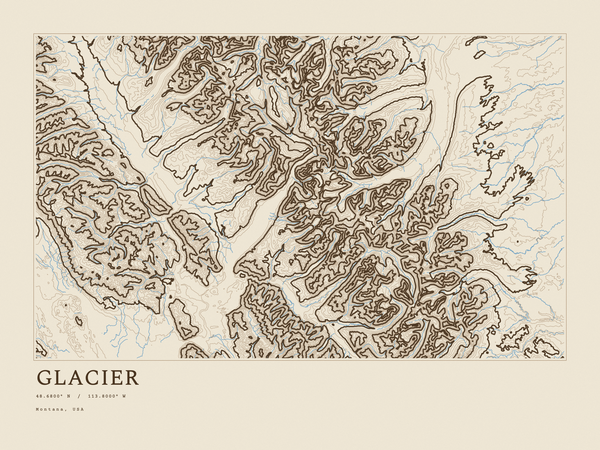 Glacier — Ink print in Atlas Light (landscape)