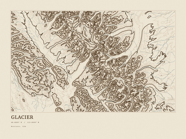 Glacier — Ink print in Atlas Light (landscape)