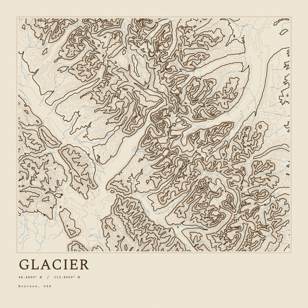 Glacier — Ink print in Atlas Light (square)