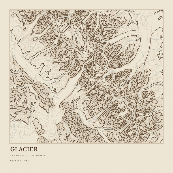 Glacier — Ink print in Atlas Light (square)