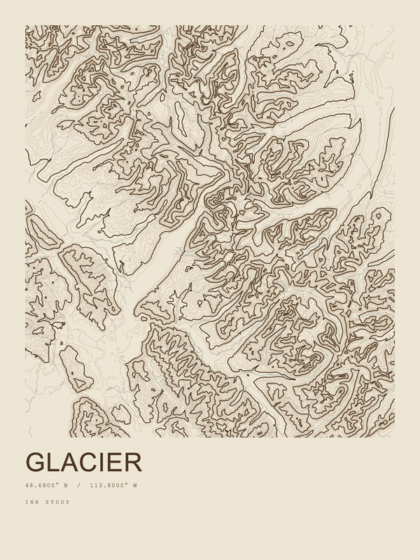 Glacier — Ink print in Atlas Light