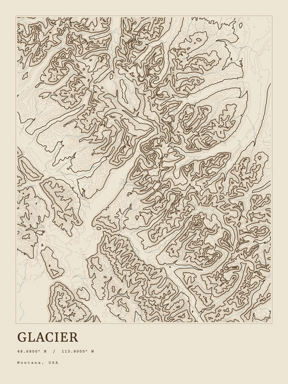 Glacier — Ink print in Atlas Light